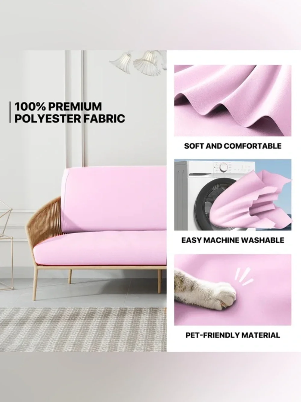 Beautiful Pink Futon Cover Twin Size Solid Futon Cover 39x75in